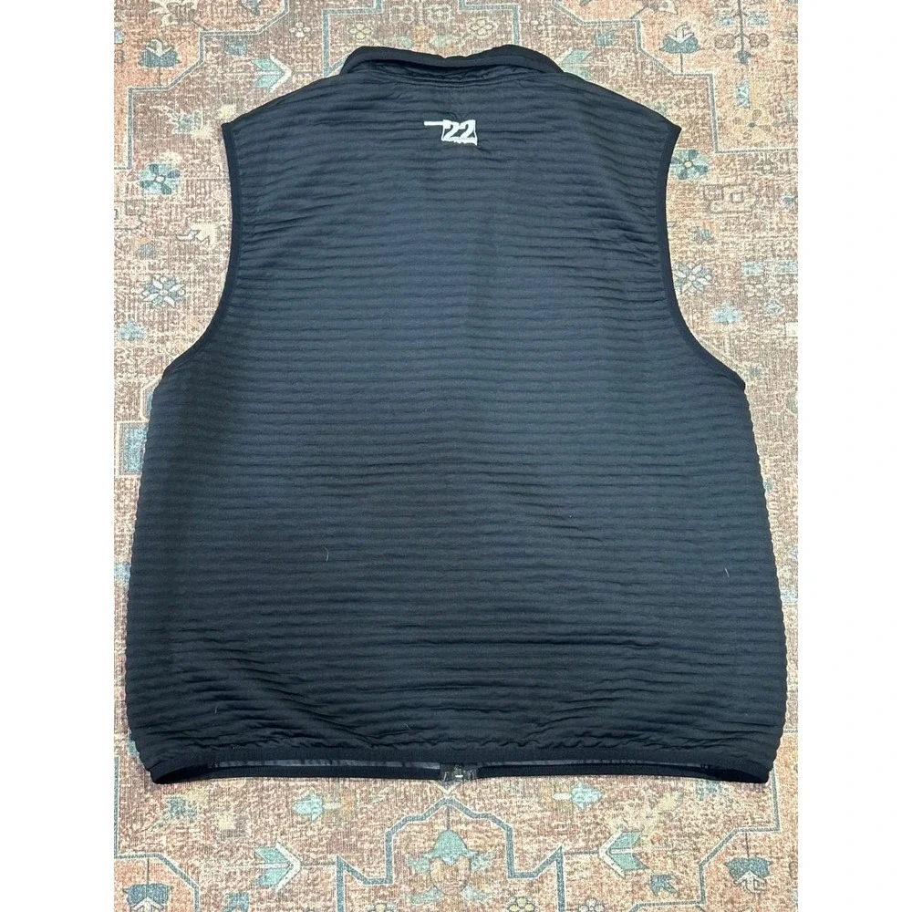 LL Bean Mens Airlight Fleece Vest Black Textured Full Zip Size Medium Corporate